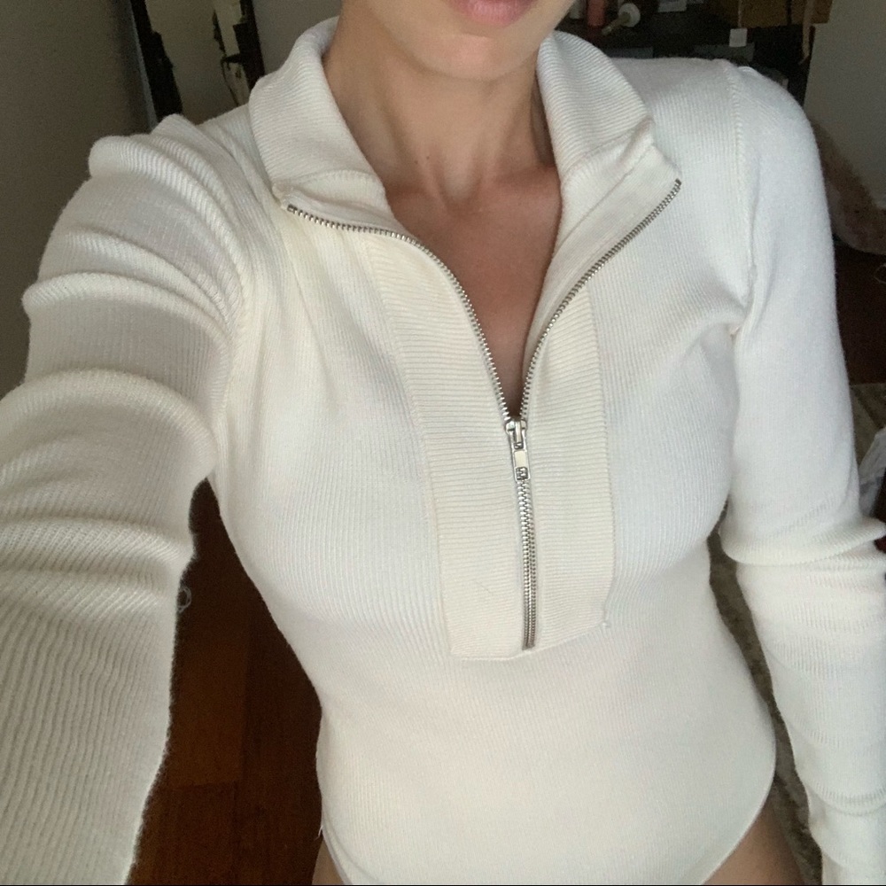Abercrombie & Fitch Half Zip Sweater Bodysuit